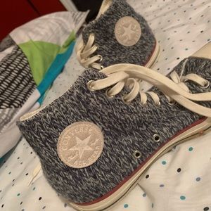 Wool Blue and White Converse